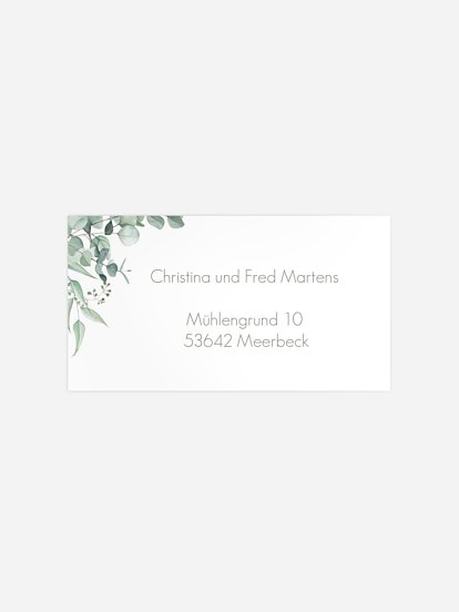 Empfängeraufkleber Taufe Soft Greenery