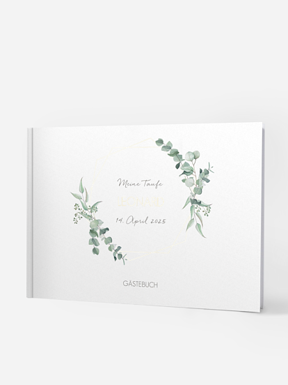 Gästebuch zur Taufe Soft Greenery