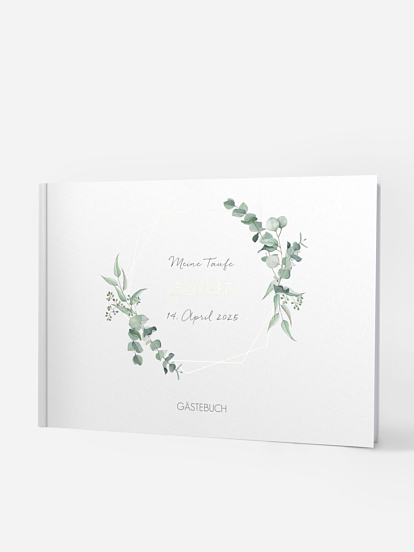 Gästebuch zur Taufe Soft Greenery