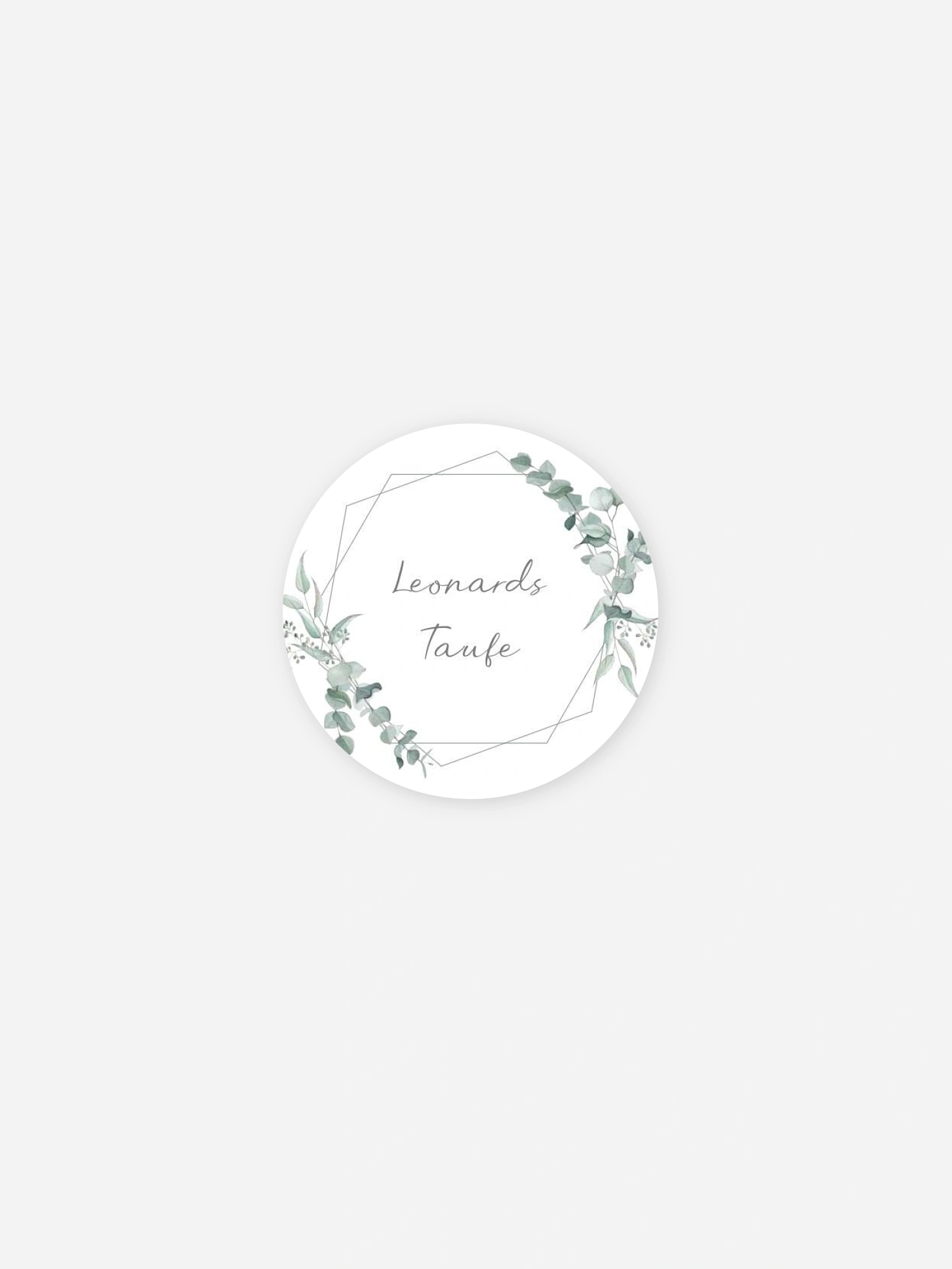 Aufkleber Taufe Soft Greenery
