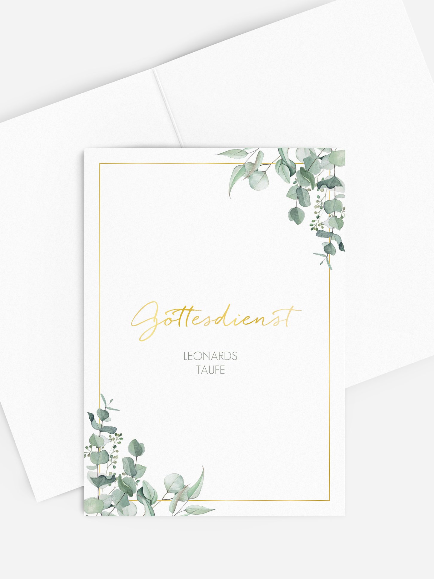 Kirchenheft Taufe Soft Greenery