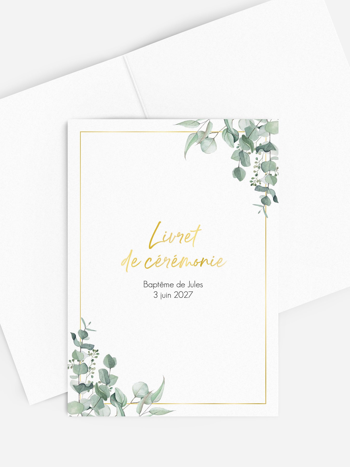 Livret de messe baptême Soft Greenery