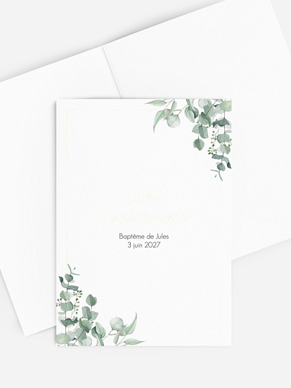 Livret de messe baptême Soft Greenery