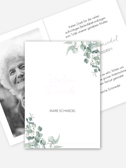 Trauerdanksagung Soft Greenery