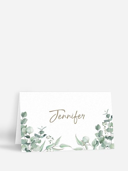 Marque-place baptême Soft Greenery