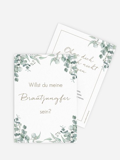 Trauzeugenkarten Soft Greenery