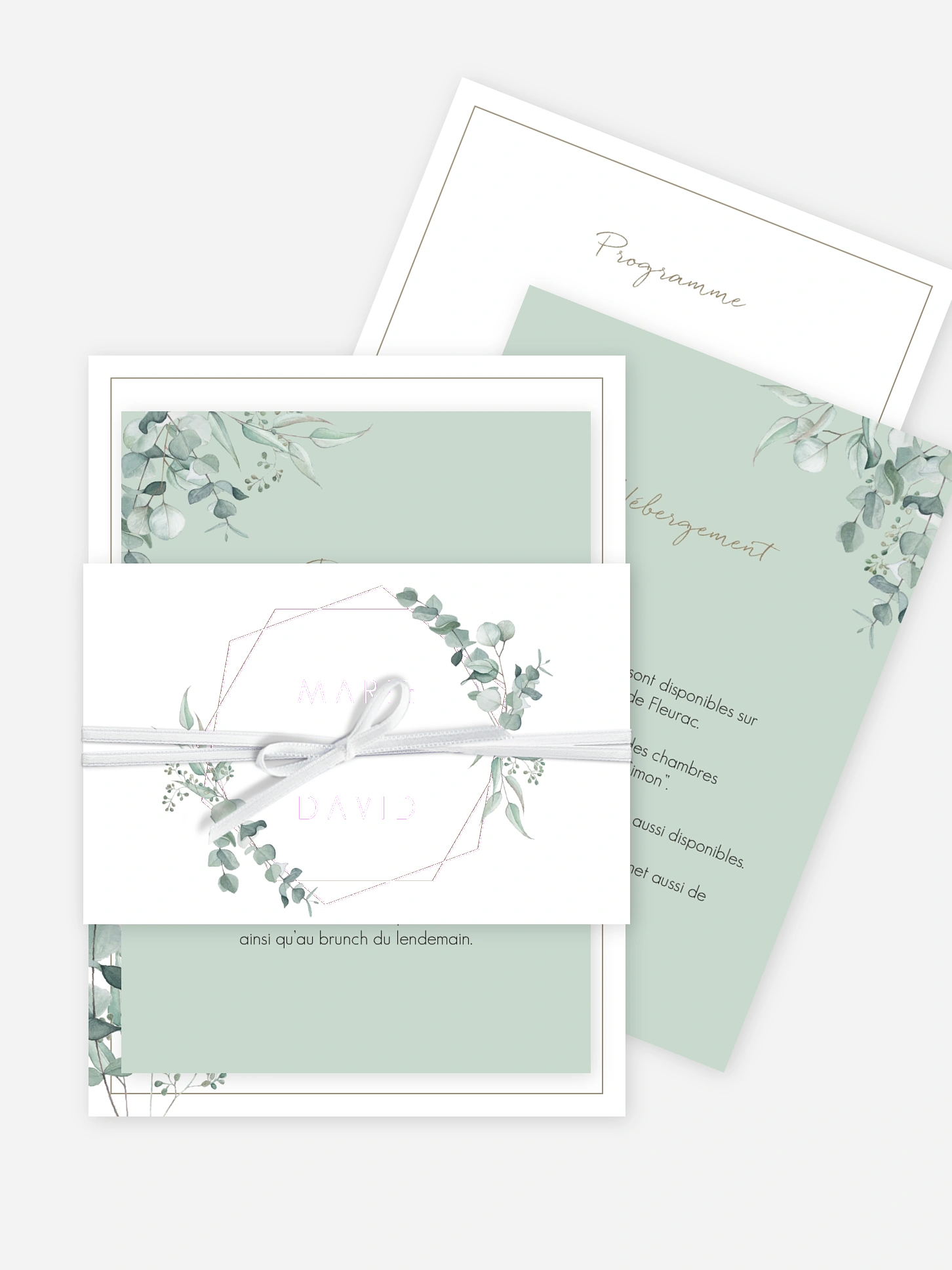 Faire-part de mariage Soft Greenery