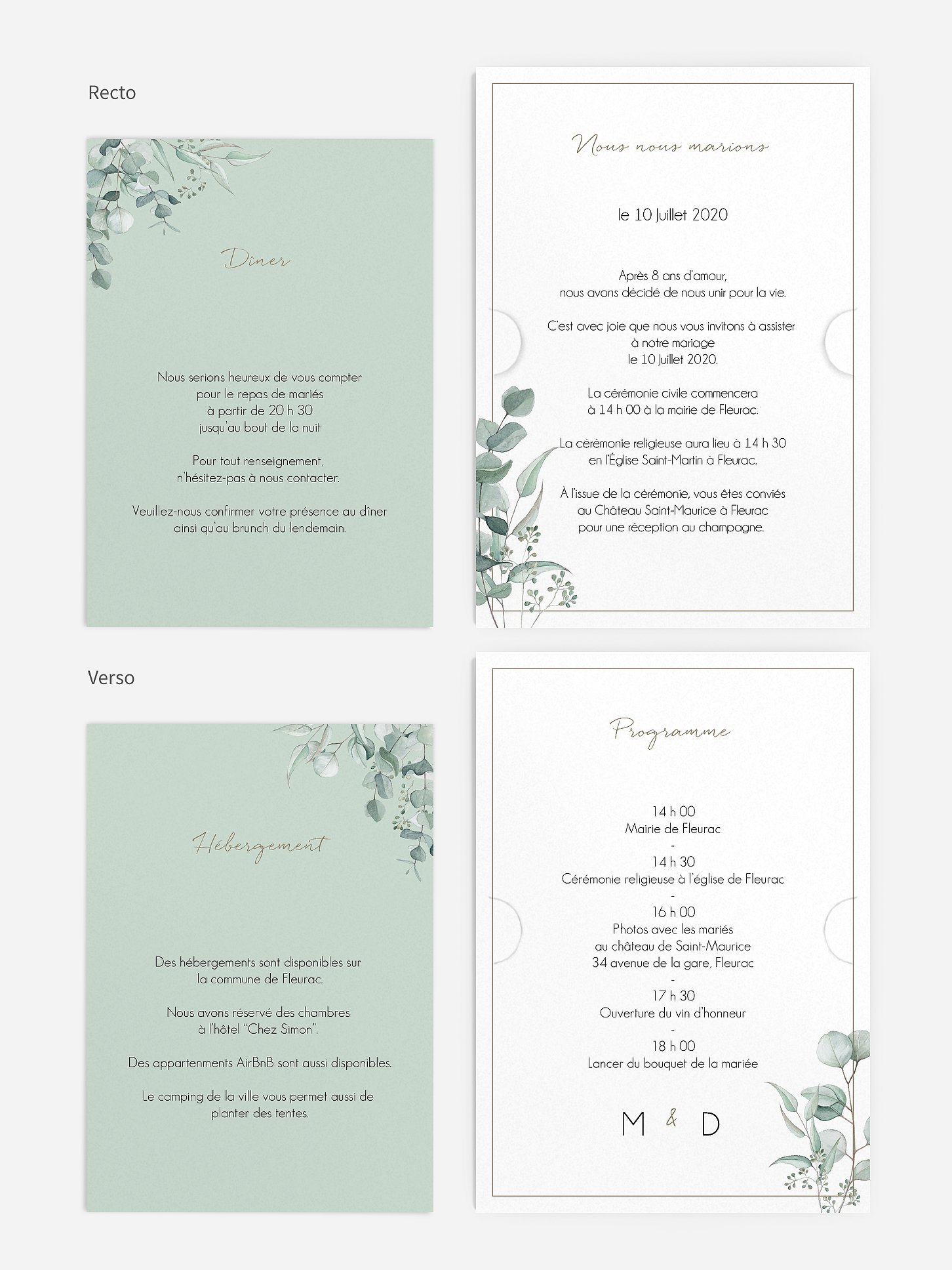 Faire-part de mariage Soft Greenery