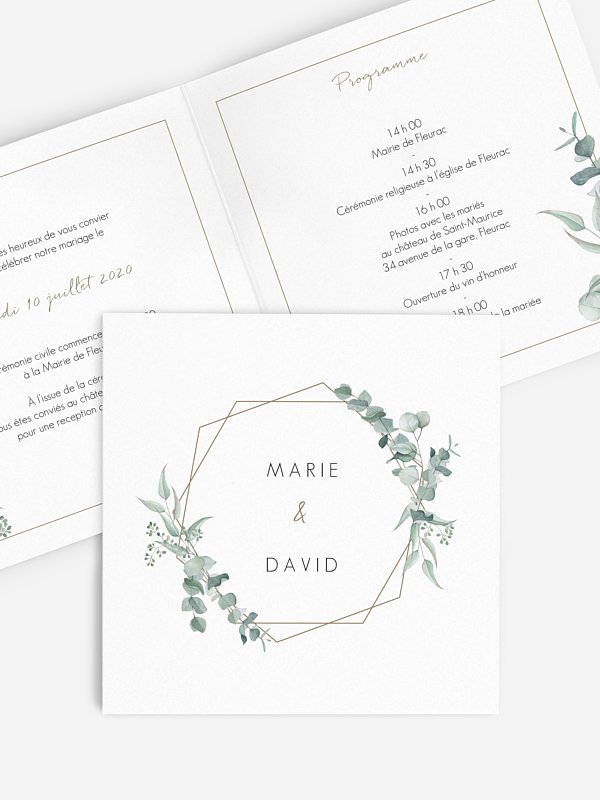 Faire-part de mariage Soft Greenery