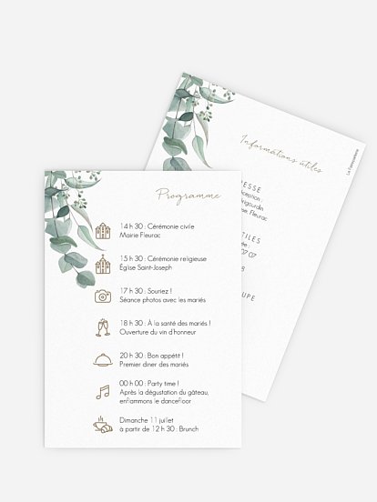 Programme mariage Soft Greenery