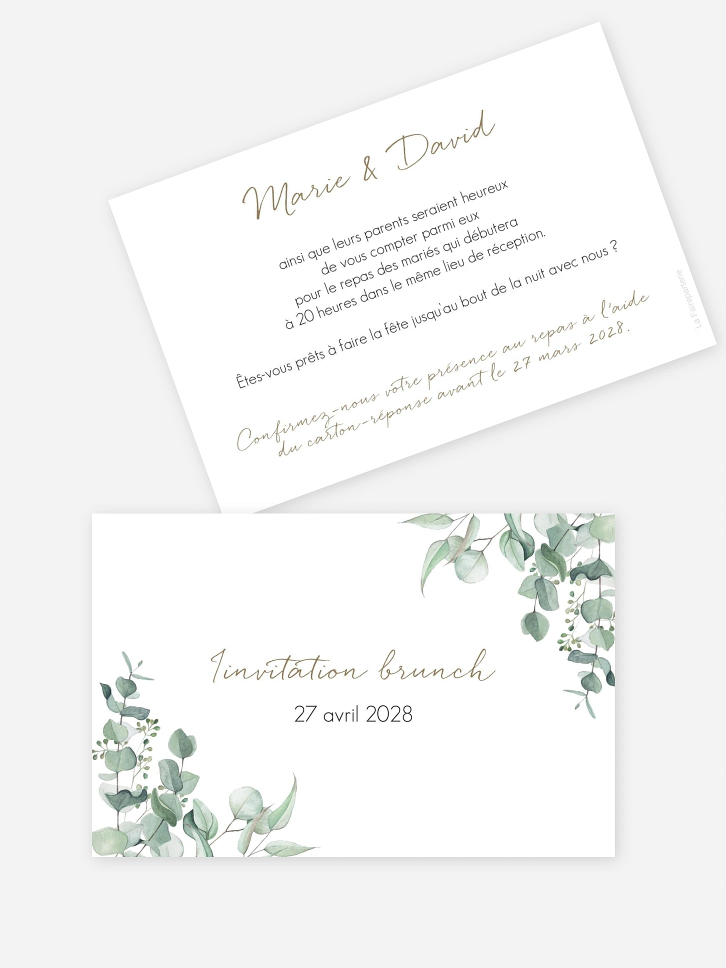 Carte brunch Soft Greenery