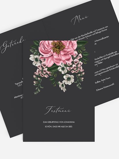Menükarte Geburtstag Opulenz