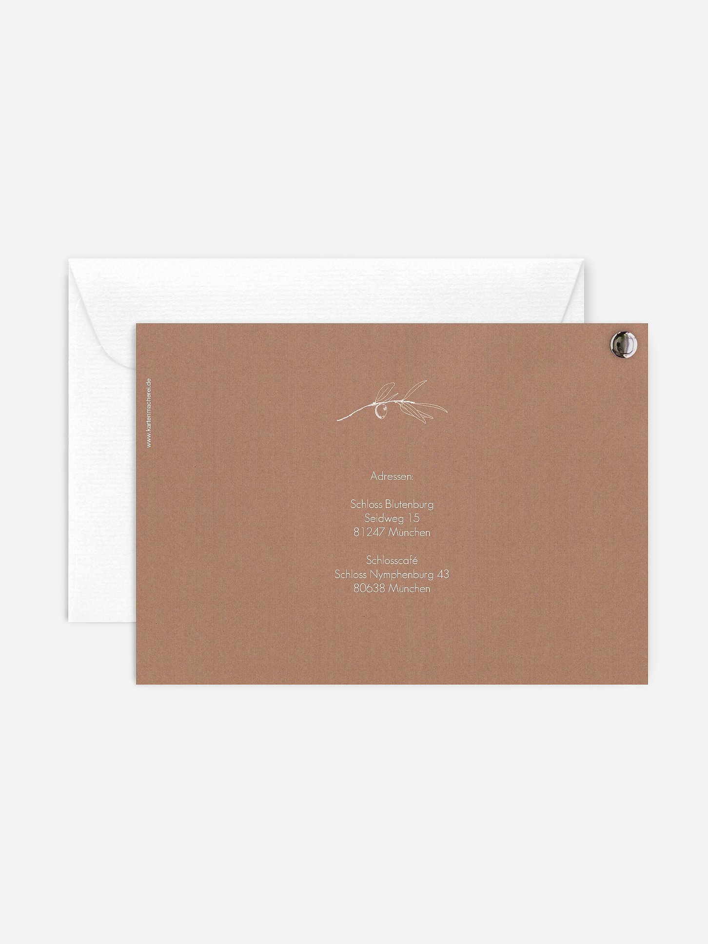 Hochzeitseinladung Vintage Olive