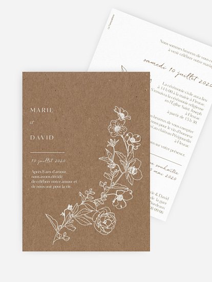 Faire-part de mariage Botanique