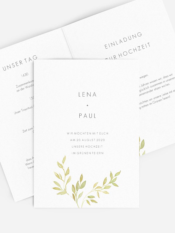 Hochzeitseinladung Simple Green