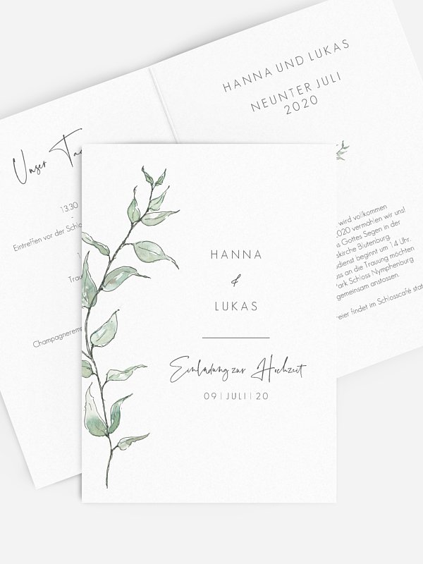 Hochzeitseinladung Urban Leaf