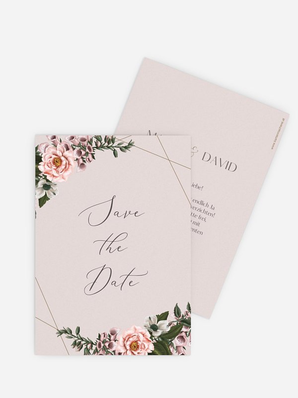 Save-the-Date Karte In Bloom