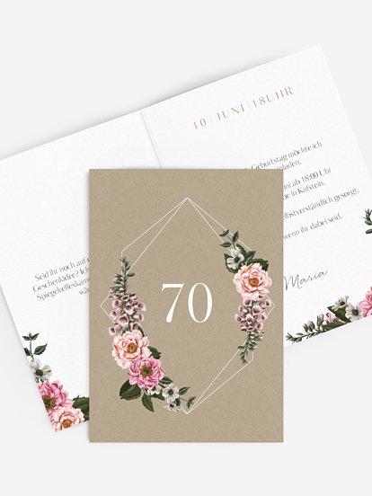 Einladung 70. Geburtstag Florista