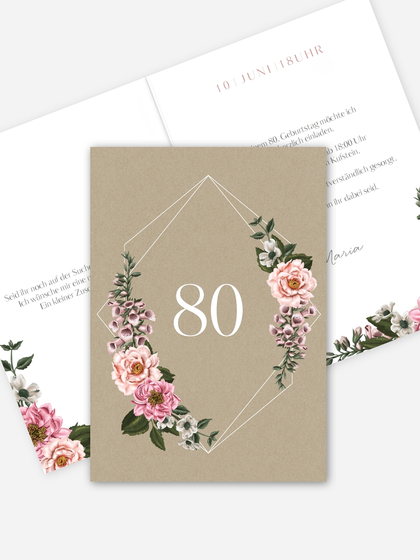 Einladung 80. Geburtstag Florista