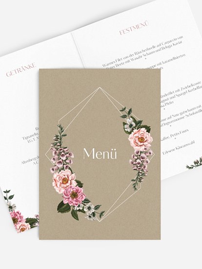 Menükarte Geburtstag Florista