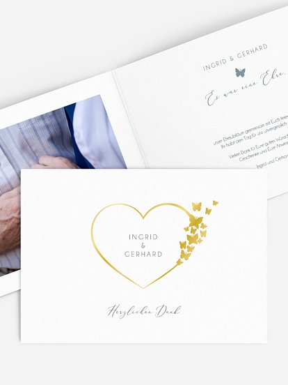 Danksagung zur Goldenen Hochzeit Delicate