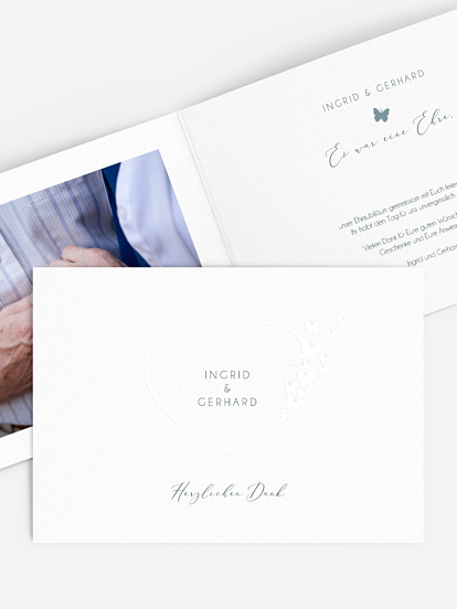 Danksagung zur Goldenen Hochzeit Delicate