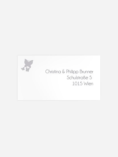 Empfängeraufkleber Silberhochzeit Delicate