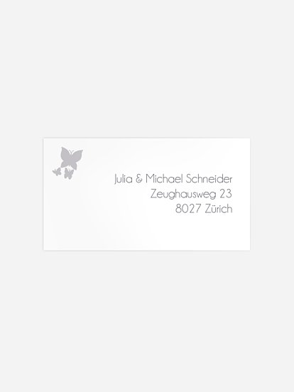 Empfängeraufkleber Silberhochzeit Delicate