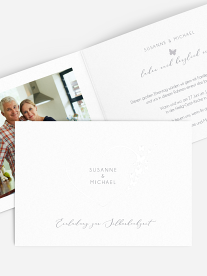 Einladung zur Silberhochzeit Delicate