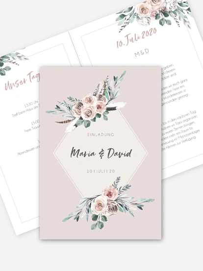 Hochzeitseinladung Blooming