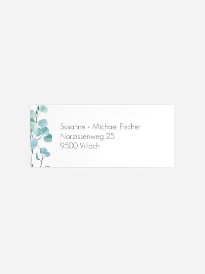 Absenderaufkleber Silberhochzeit Green Love