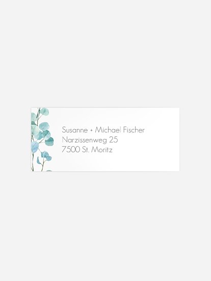 Absenderaufkleber Silberhochzeit Green Love