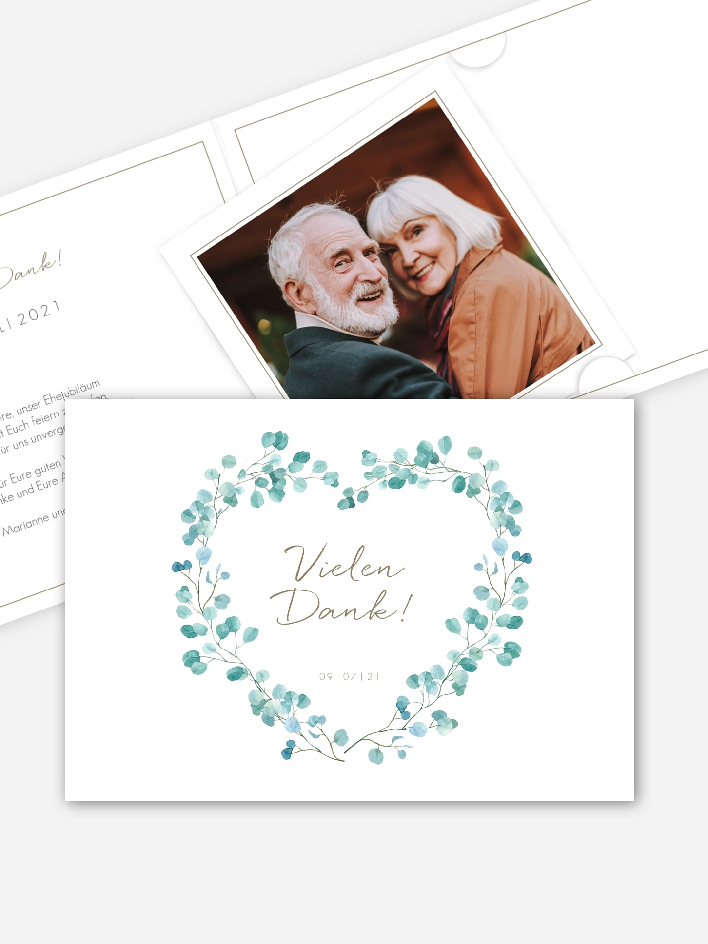 Danksagung zur Goldenen Hochzeit Green Love
