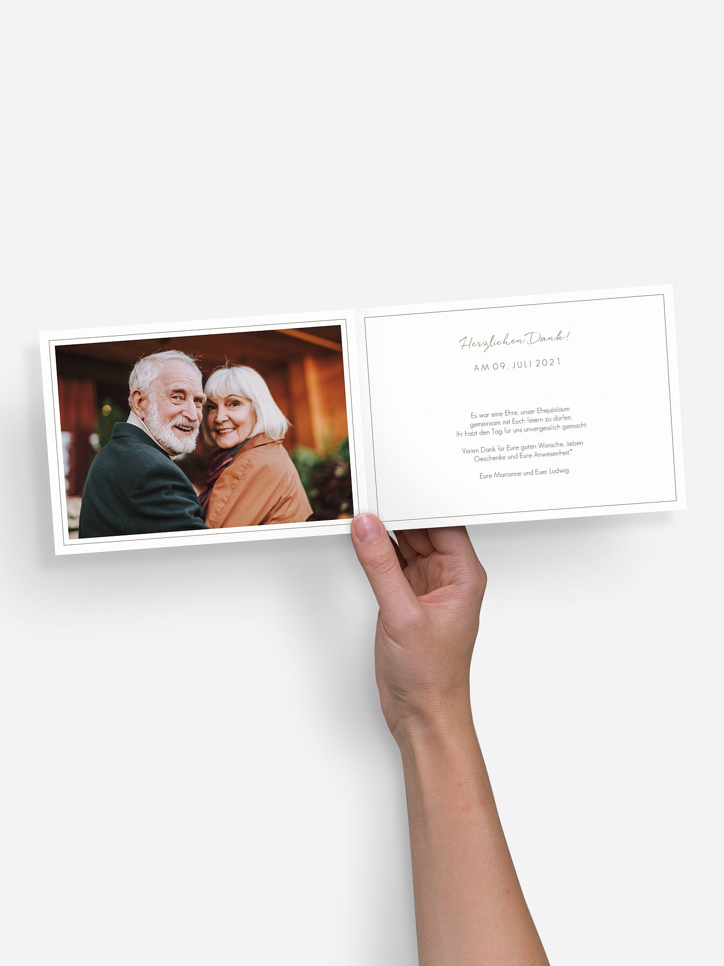 Danksagung zur Goldenen Hochzeit Green Love