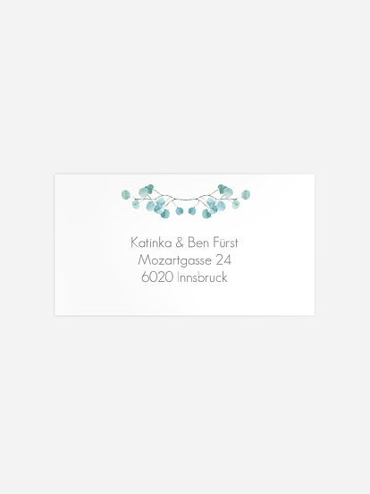 Empfängeraufkleber Silberhochzeit Green Love