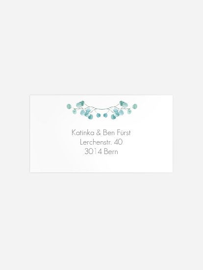 Empfängeraufkleber Silberhochzeit Green Love