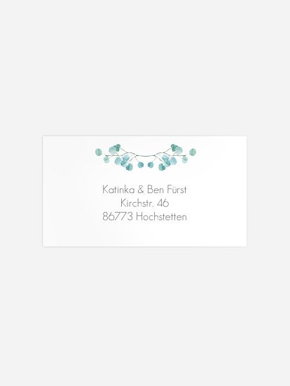 Empfängeraufkleber Silberhochzeit Green Love