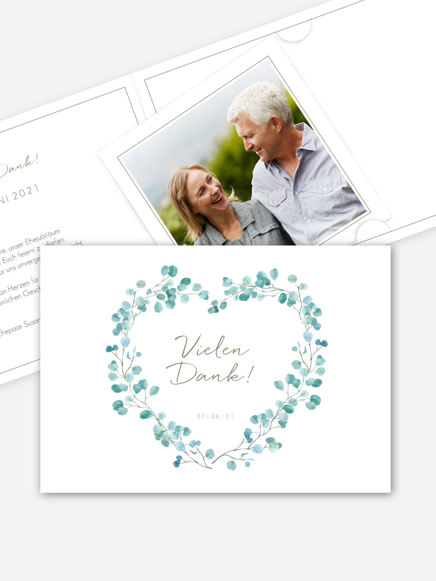 Danksagung zur Silberhochzeit Green Love