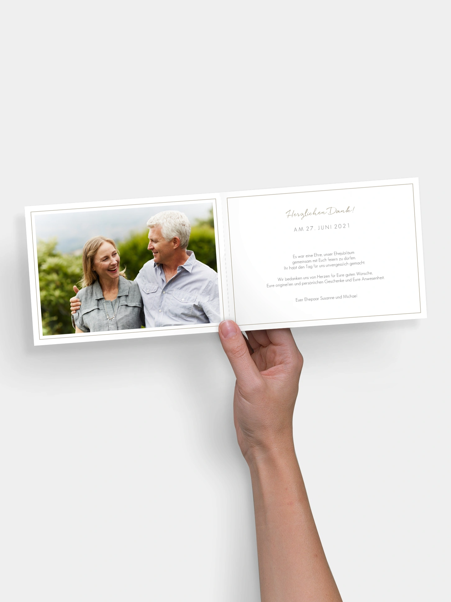 Danksagung zur Silberhochzeit Green Love