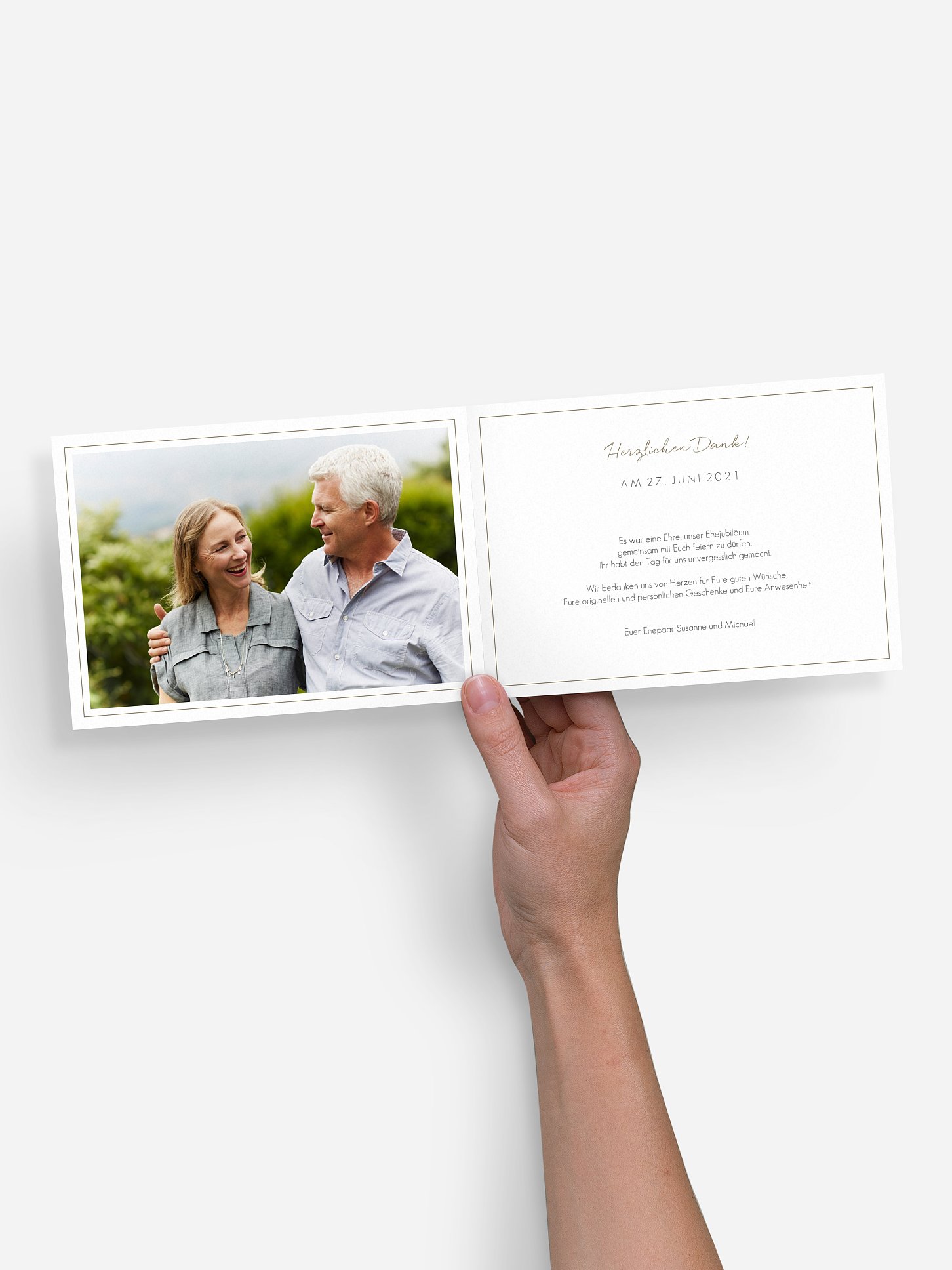 Danksagung zur Silberhochzeit Green Love