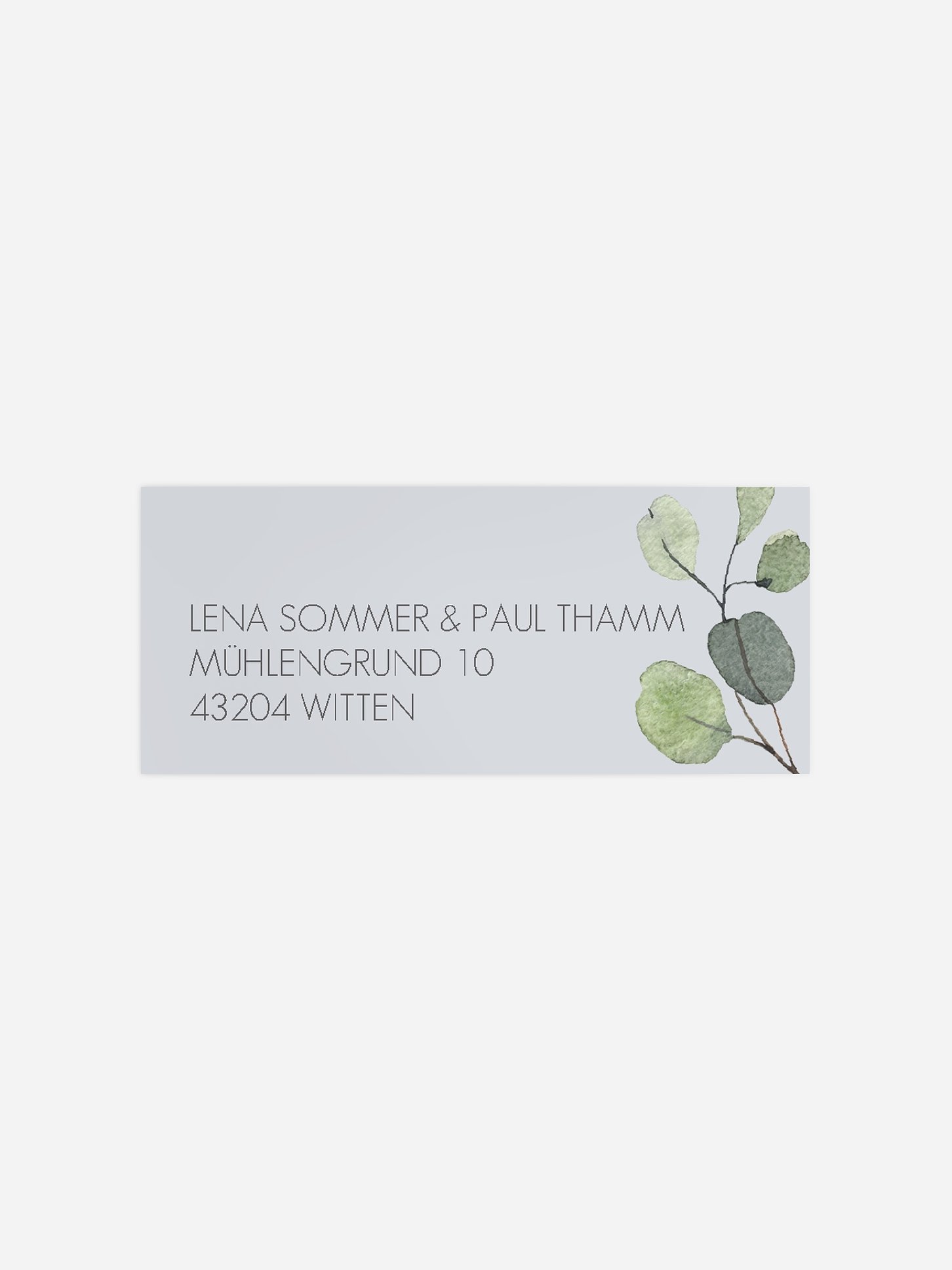 Absenderaufkleber Hochzeit Eucalyptus Leaves