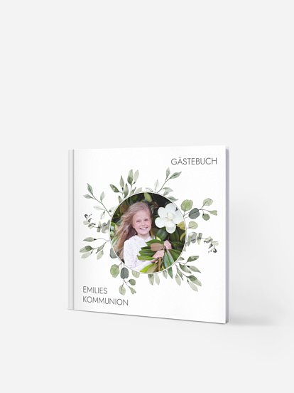 Gästebuch zur Kommunion Eucalyptus Leaves