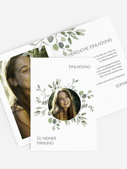 Einladung Firmung Eucalyptus Leaves