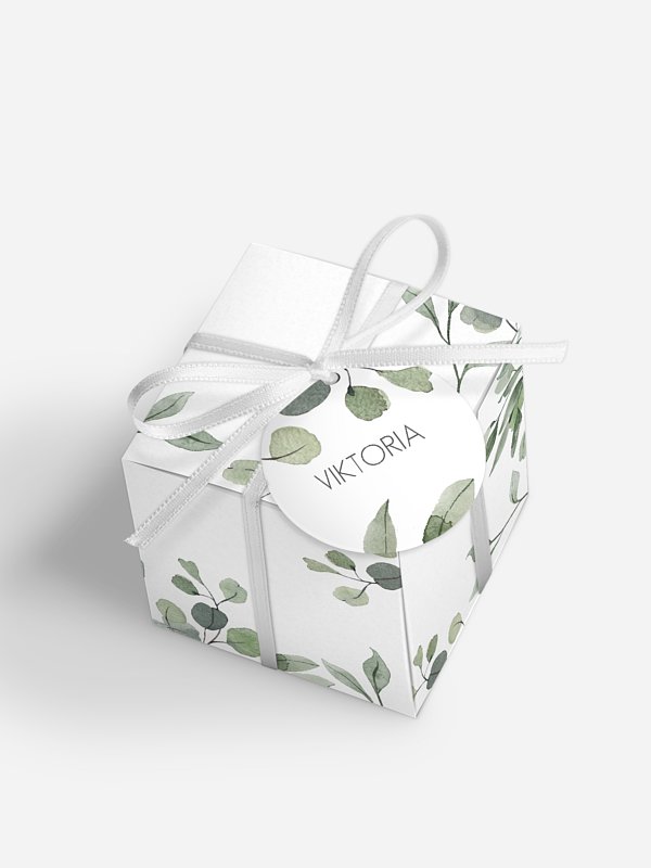 Gastgeschenkbox personalisiert Eucalyptus Leaves