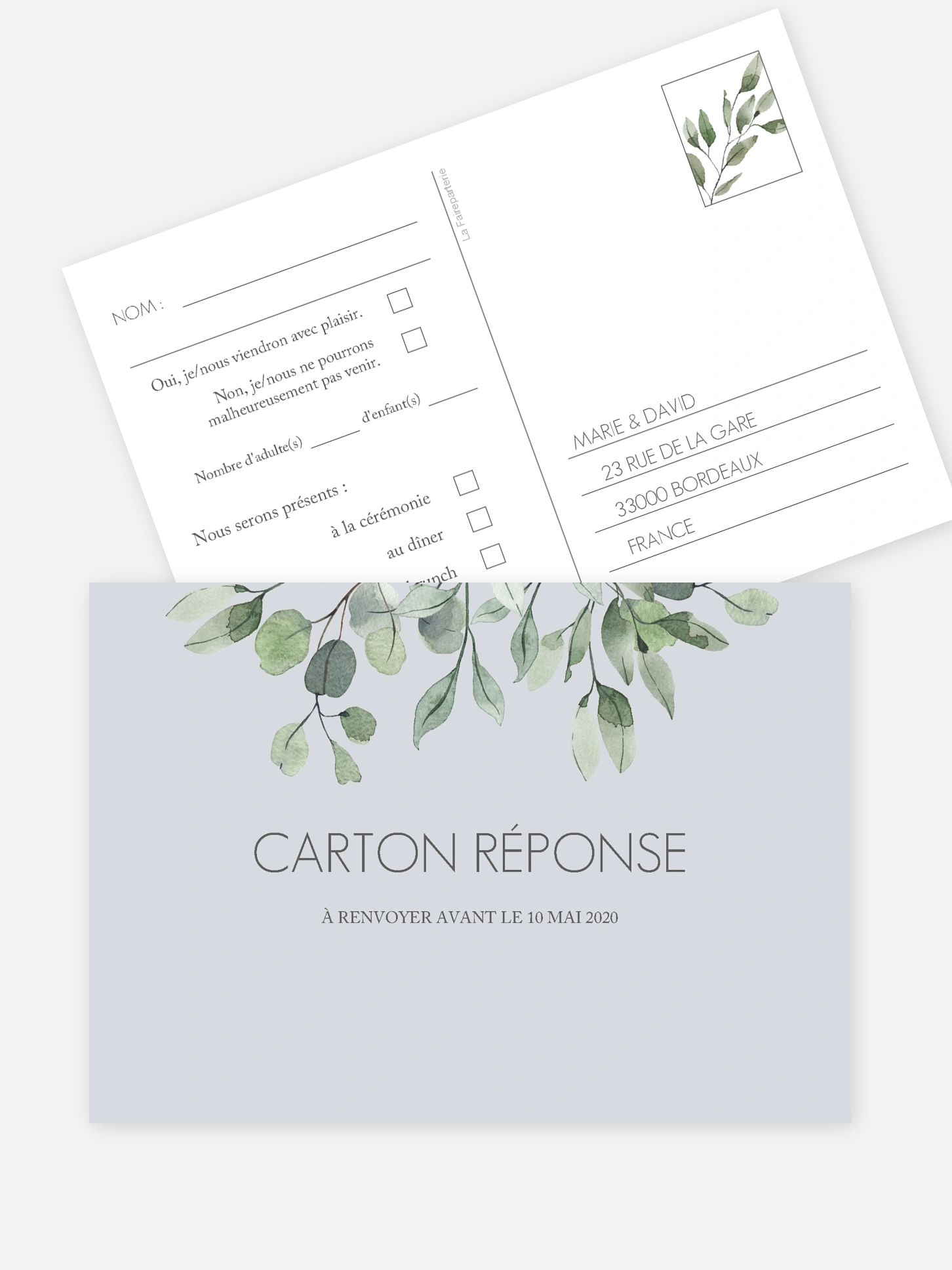 Carton réponse Feuilles d'eucalyptus