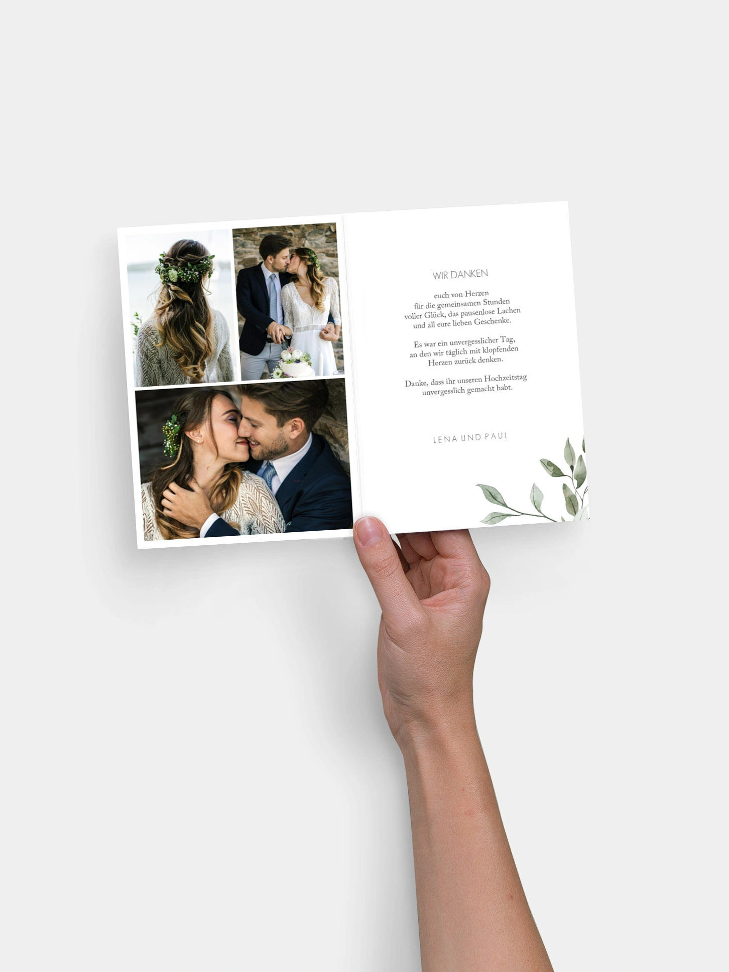 Dankeskarte Hochzeit Eucalyptus Leaves