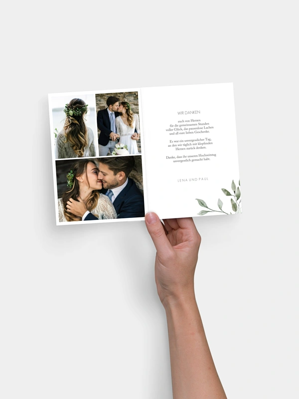 Dankeskarte Hochzeit Eucalyptus Leaves