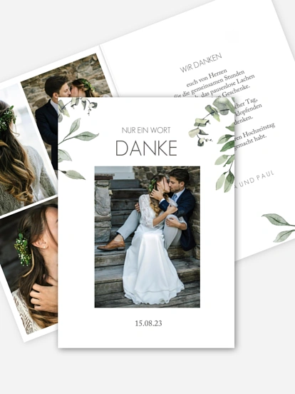 Dankeskarte Hochzeit Eucalyptus Leaves