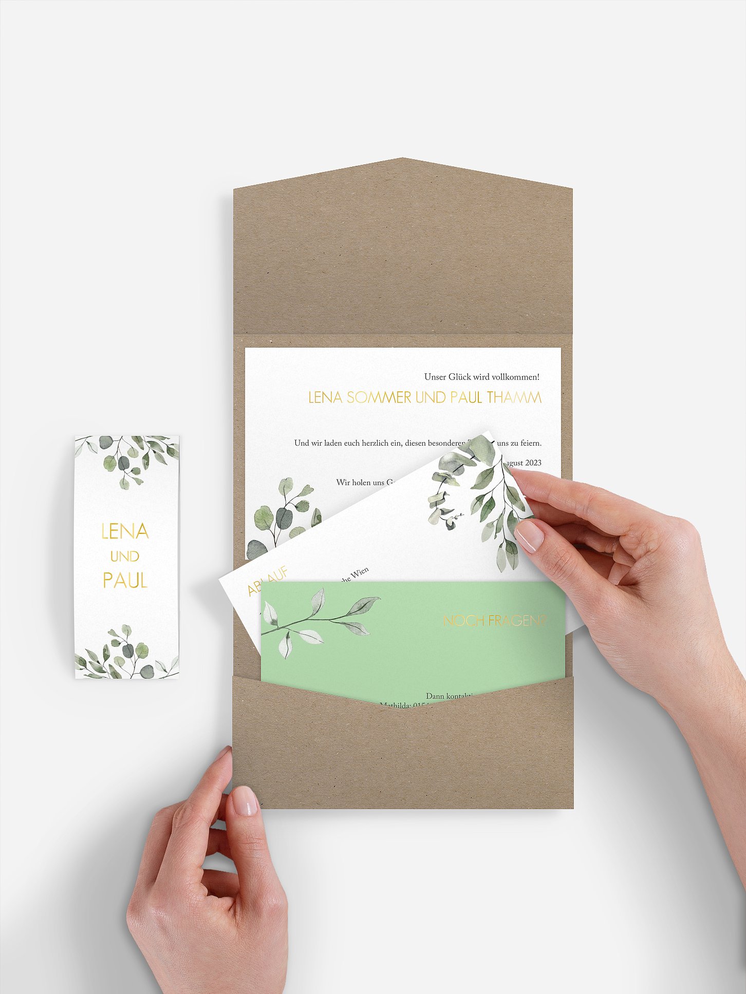 Hochzeitseinladung Eucalyptus Leaves