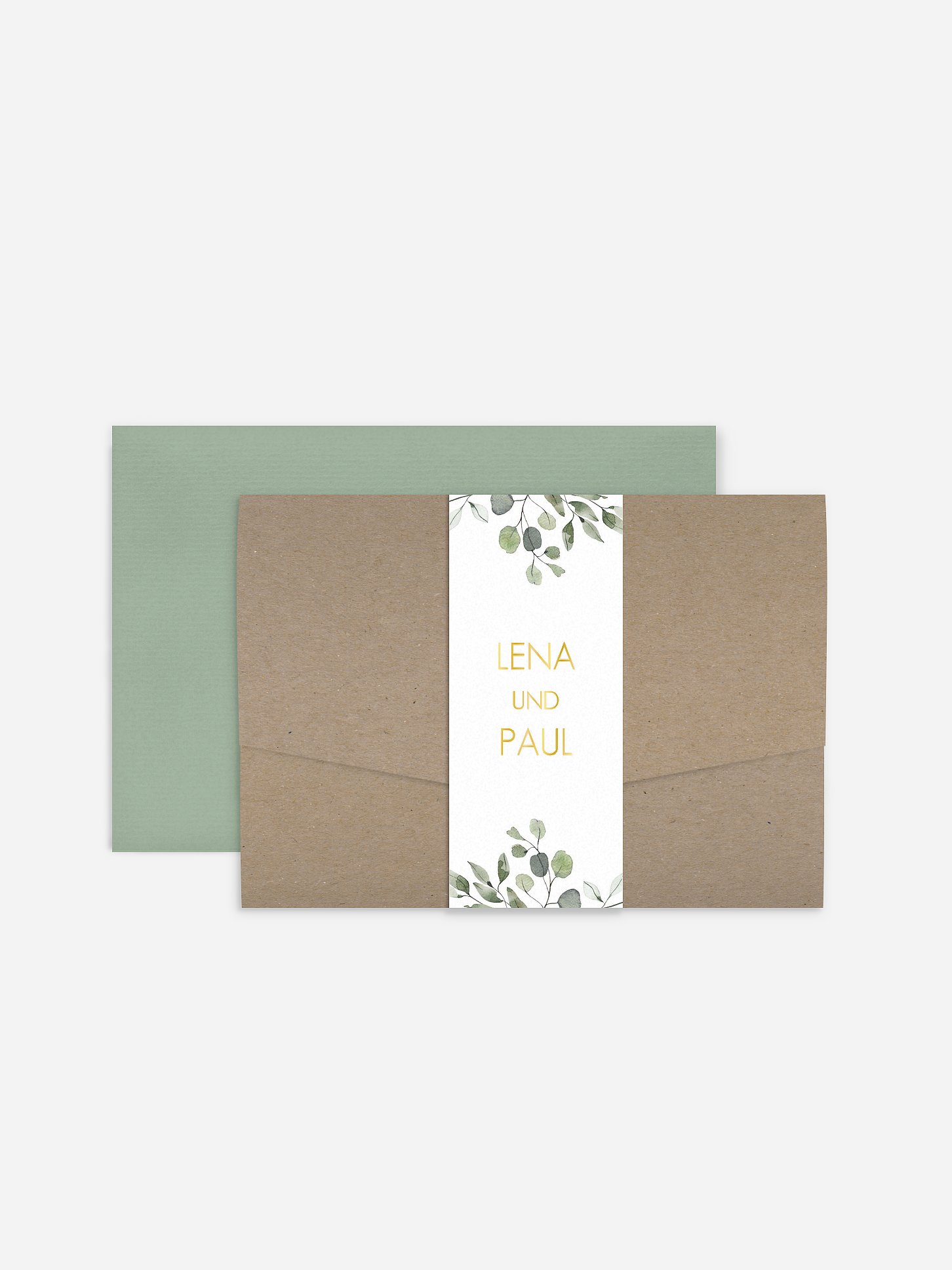 Hochzeitseinladung Eucalyptus Leaves